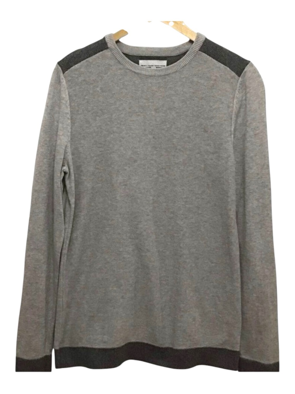 JULES France Grey 100% Cotton Knit Sweater | Men’s Long Sleeve Shirt Large round